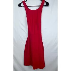Lulus Womens Medium Red Double Criss Cross Back Cocktail Banquet Formal Dress